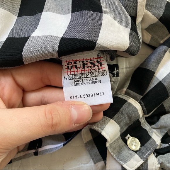 Vintage 80s Plaid Cowgirl Tie Up Blouse 🐮 - Picture 6 of 7